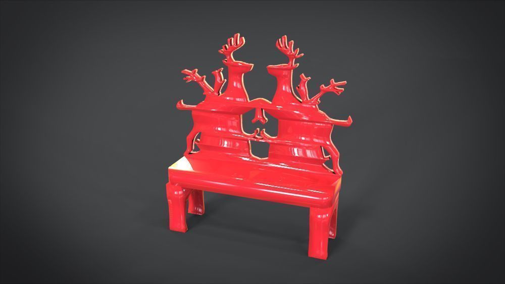 Unique Chair with  Deer Ornament motif 3D print model_14