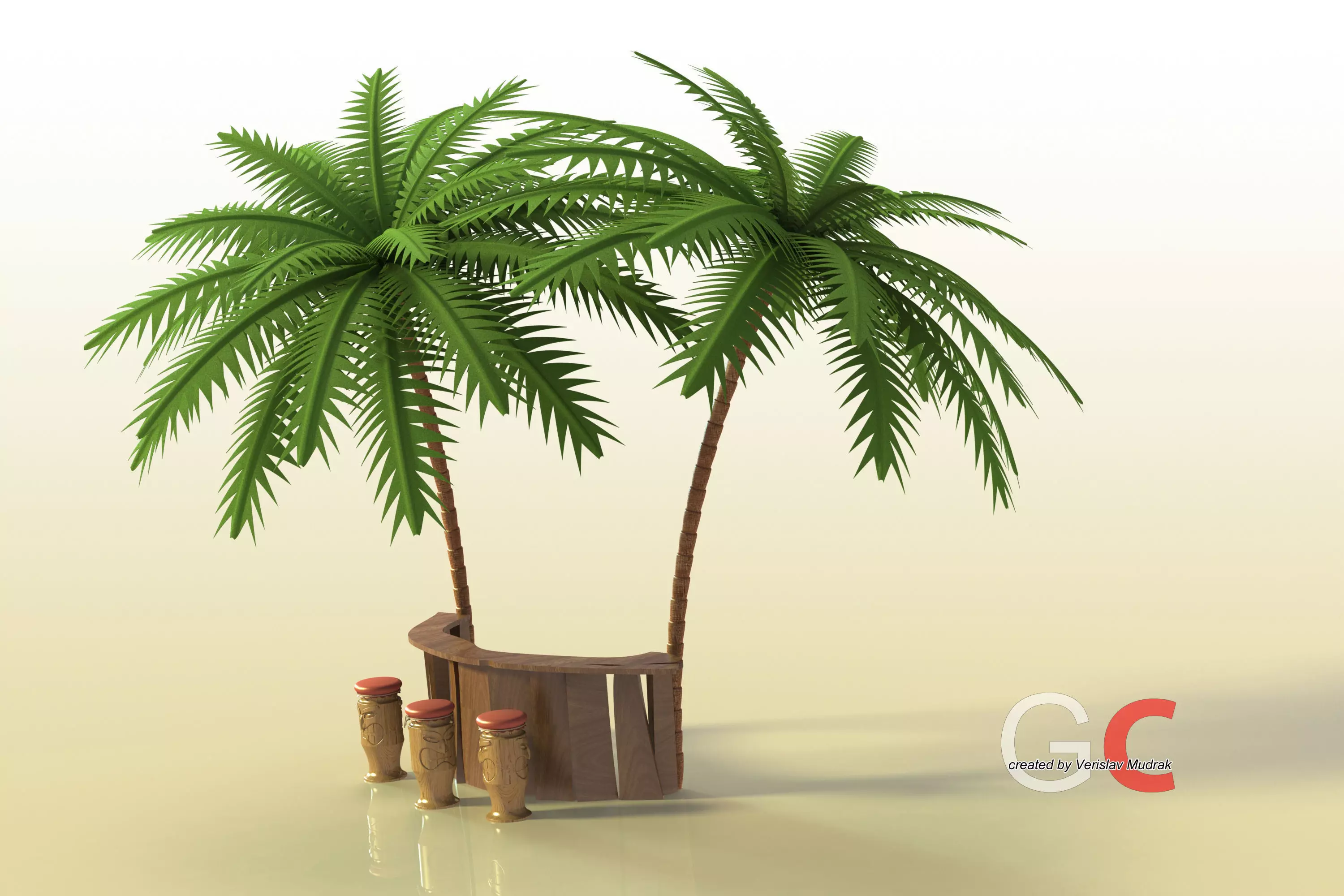 Tropical bar Free 3D model