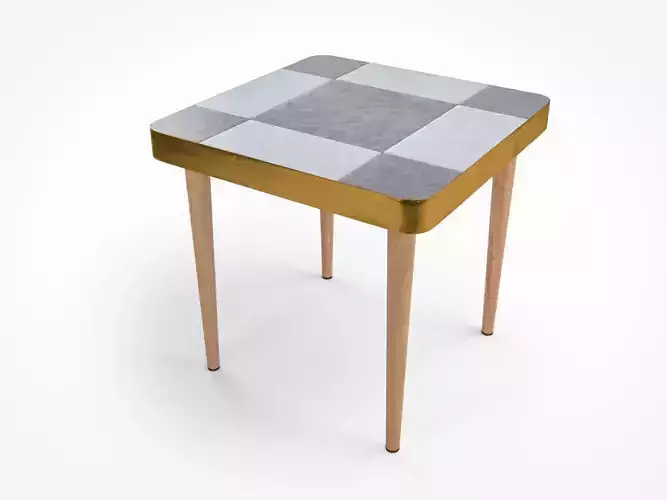 Vintage Side Table Checker