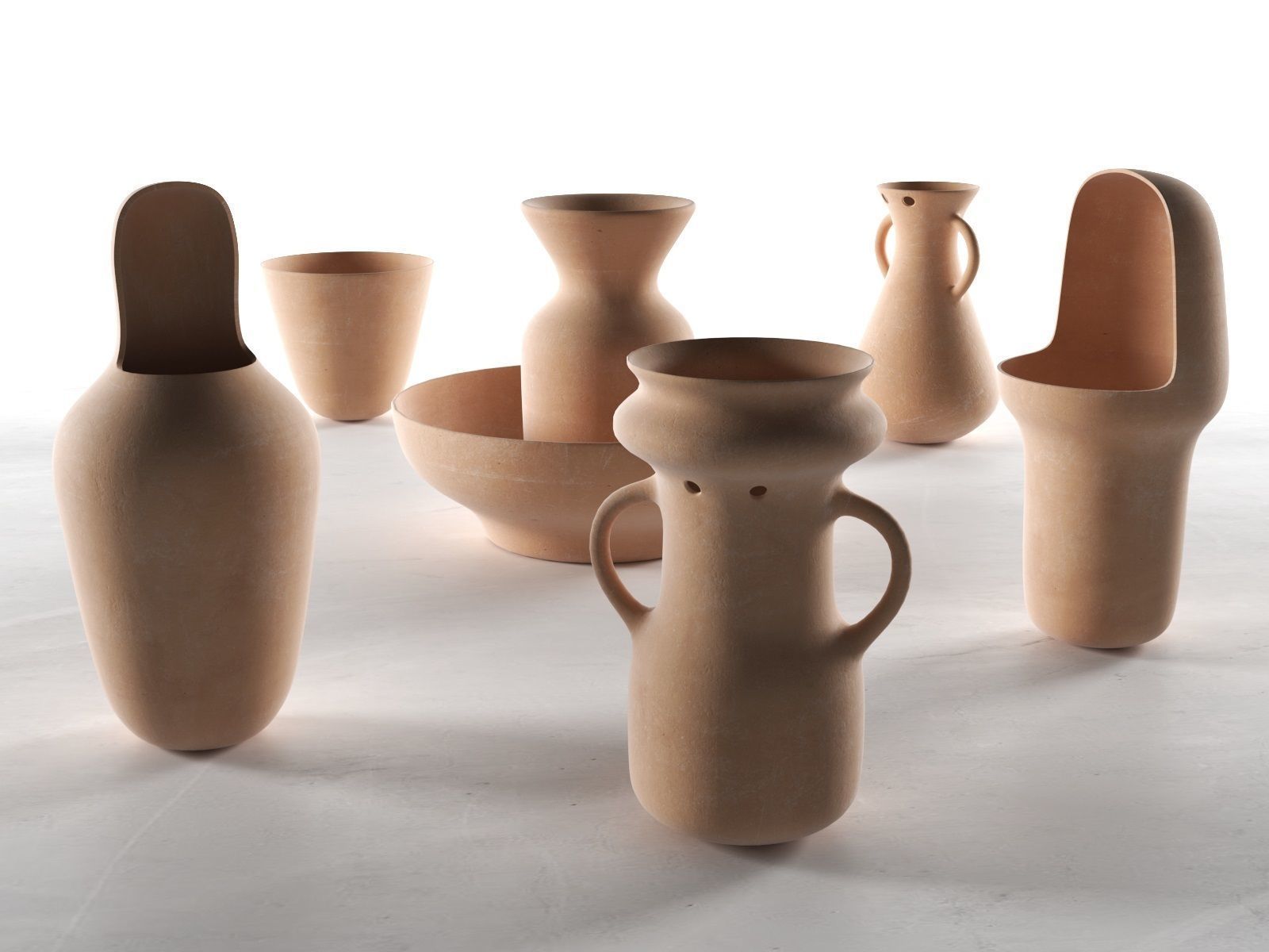 Gardenias Vases 3D model_1