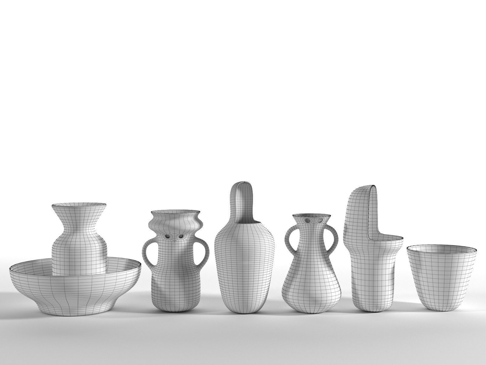 Gardenias Vases 3D model_4