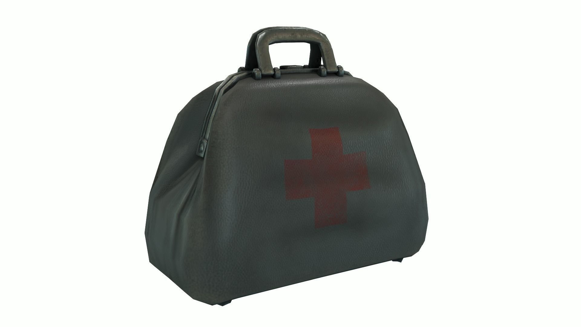 Low Poly Victorian Doctors Bag Low-poly 3D model_10