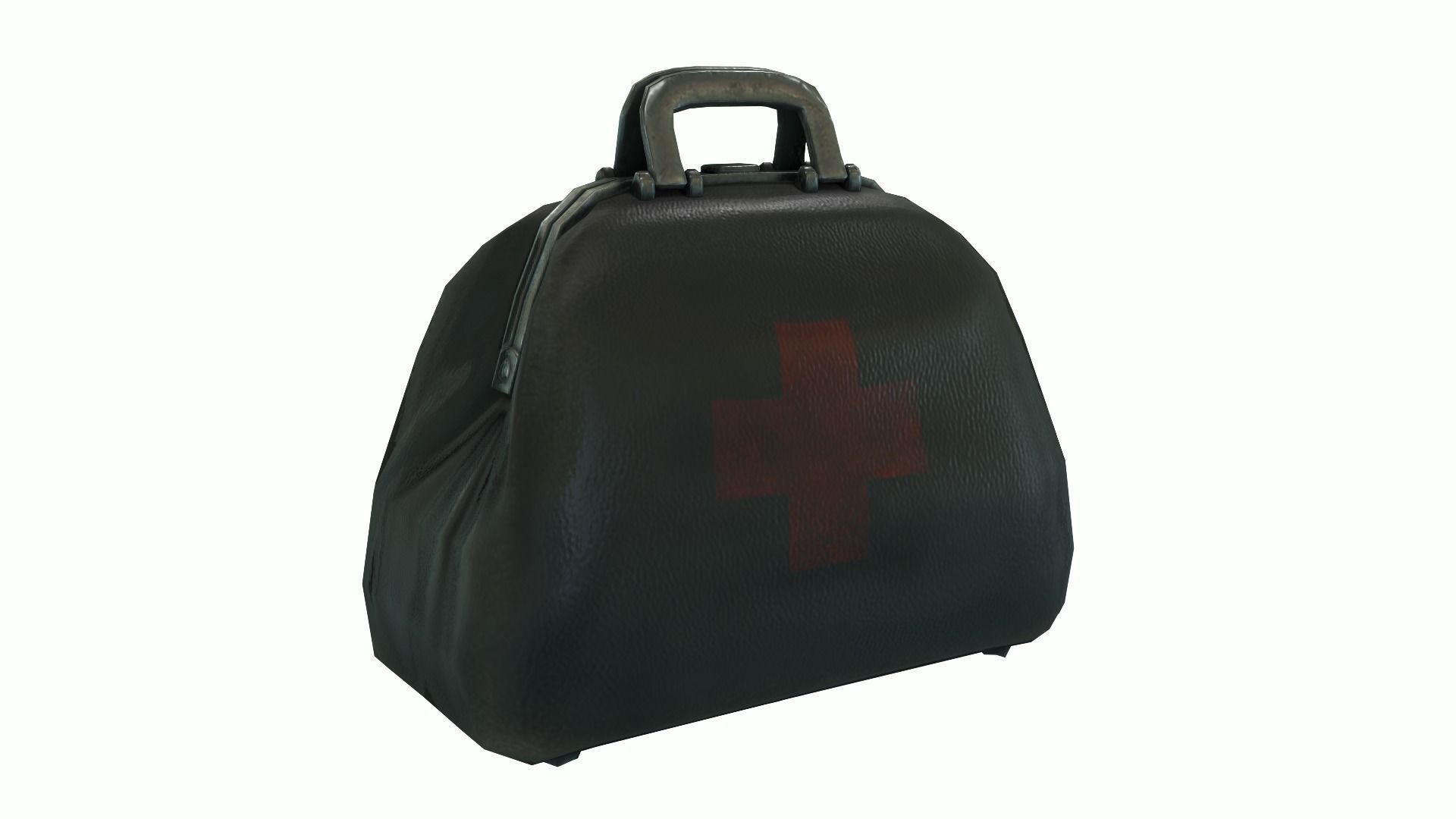 Low Poly Victorian Doctors Bag Low-poly 3D model_7