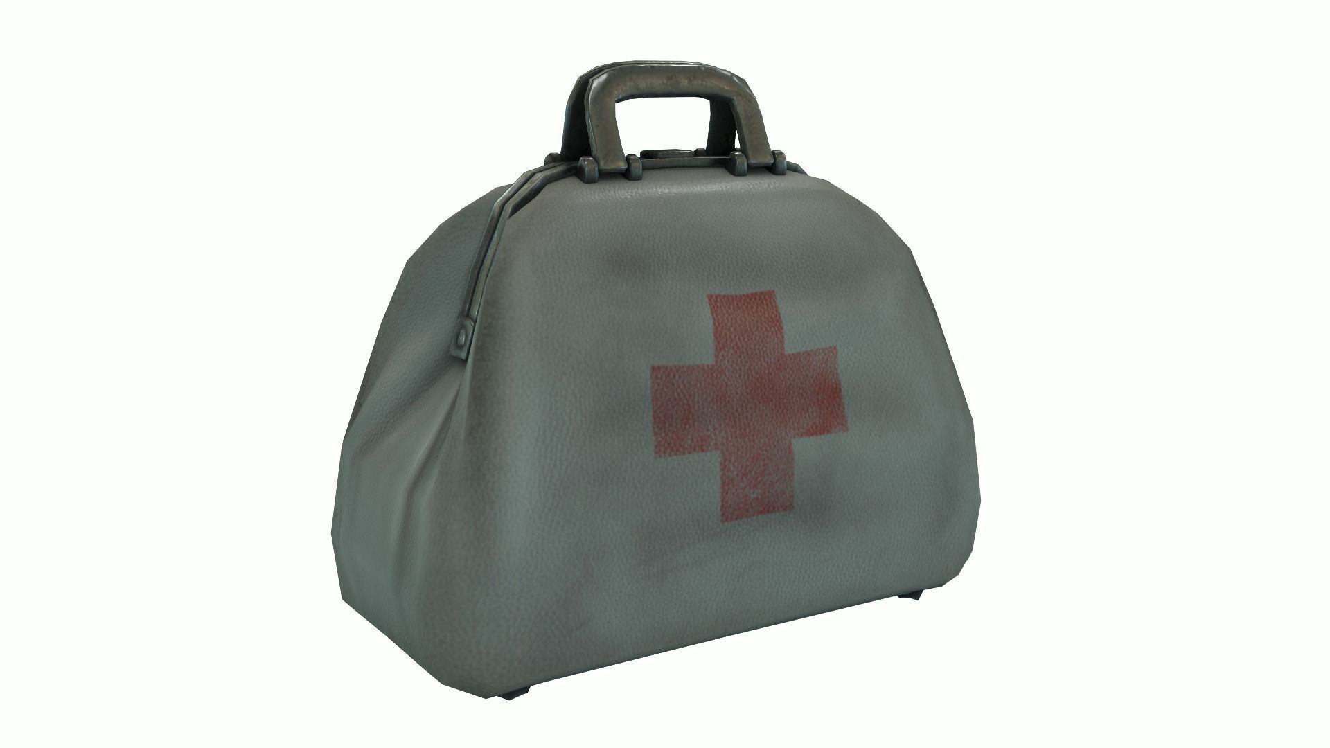 Low Poly Victorian Doctors Bag Low-poly 3D model_13