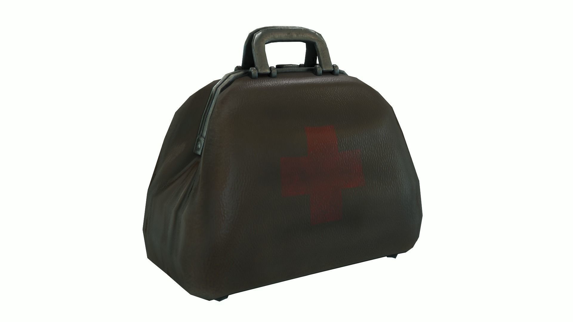 Low Poly Victorian Doctors Bag Low-poly 3D model_5