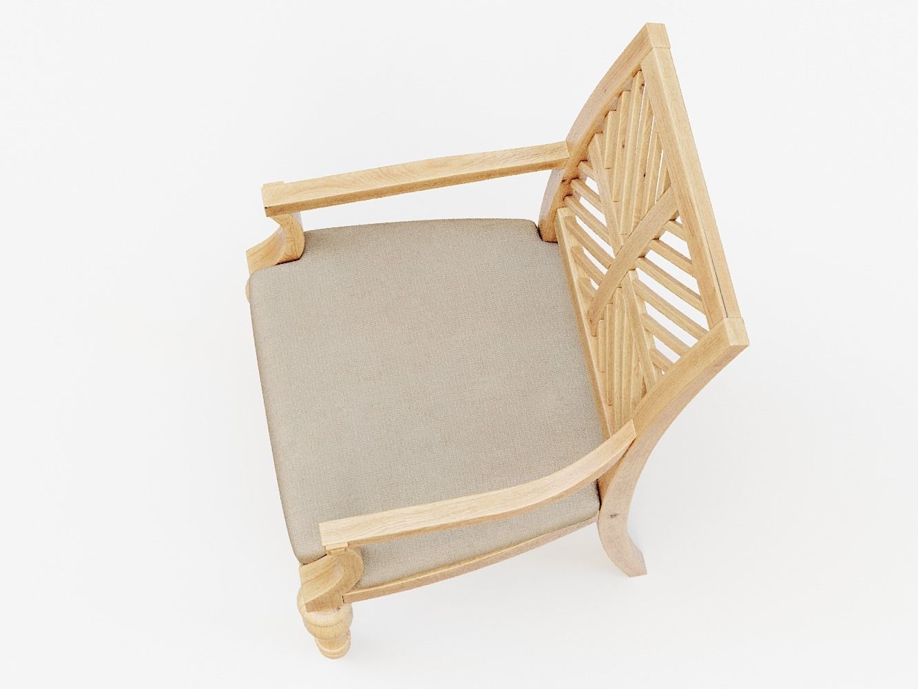 Pattern Back Arm Chair PBR 3D model_4