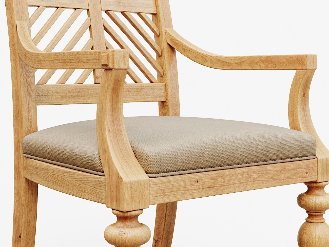 Pattern Back Arm Chair PBR 3D model_7