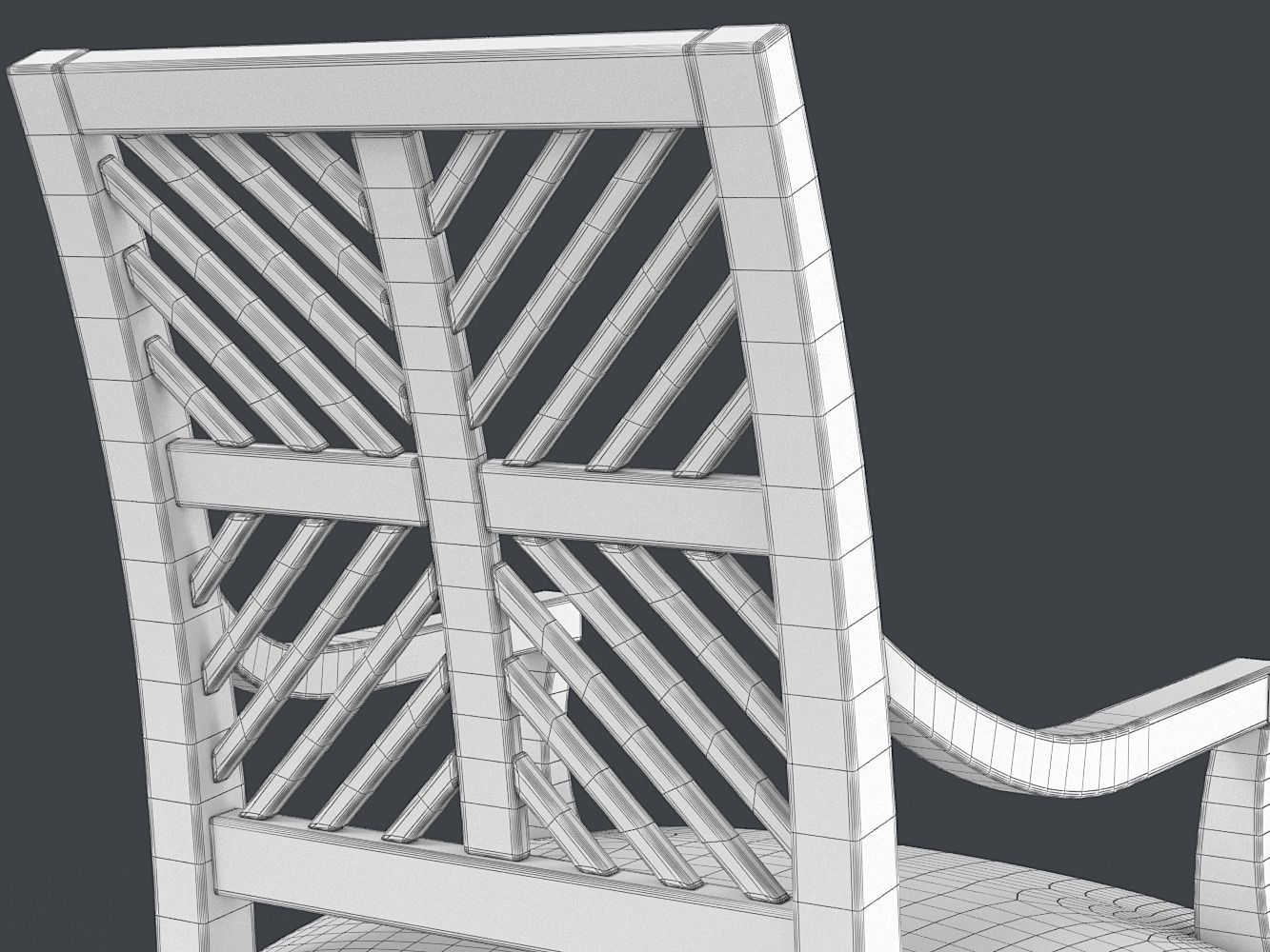 Pattern Back Arm Chair PBR 3D model_10