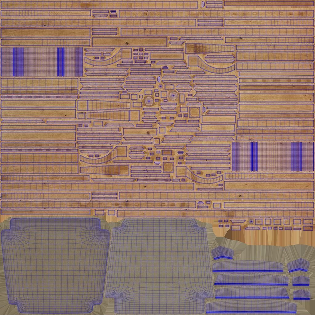 Pattern Back Arm Chair PBR 3D model_14