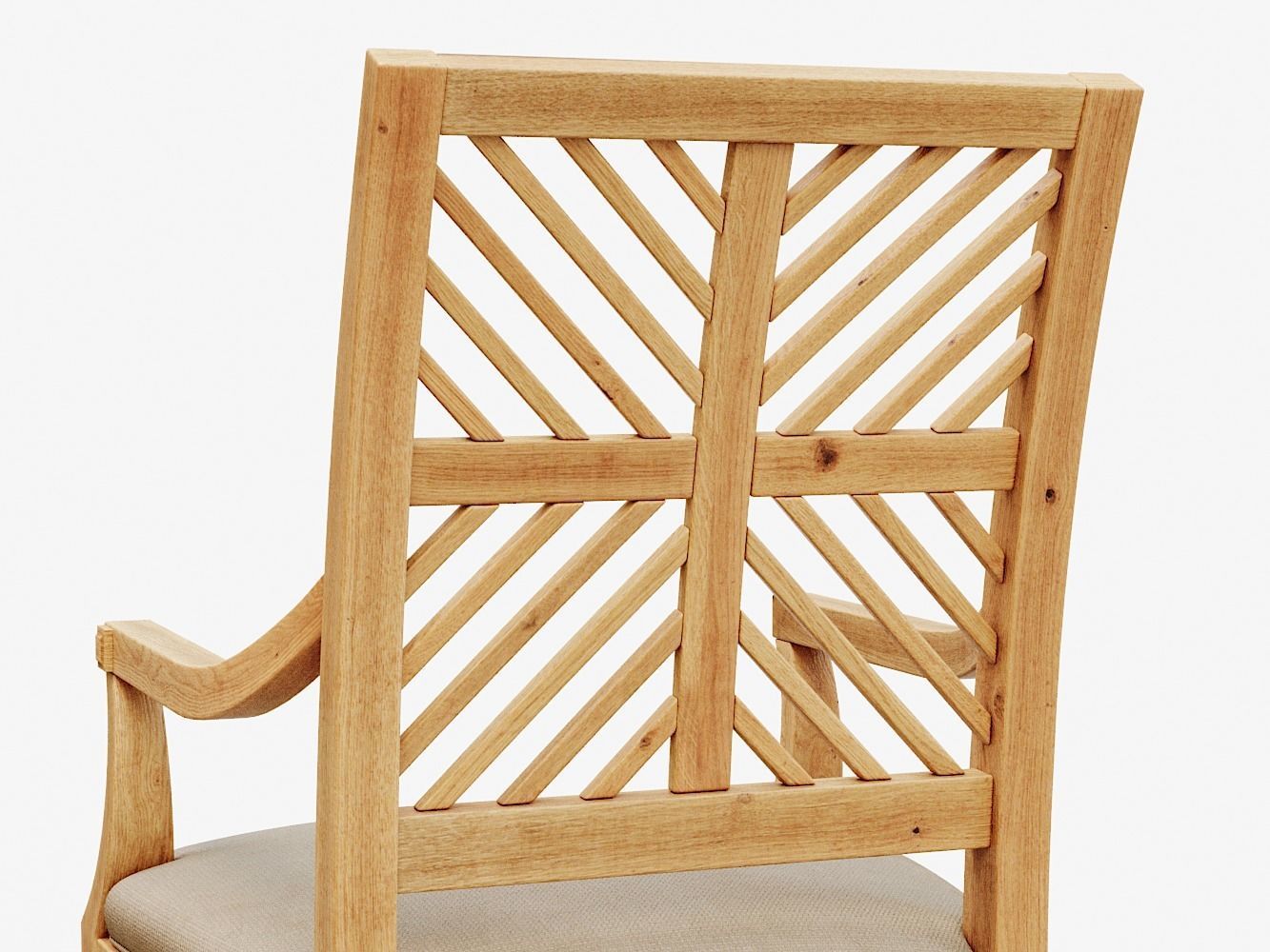 Pattern Back Arm Chair PBR 3D model_5