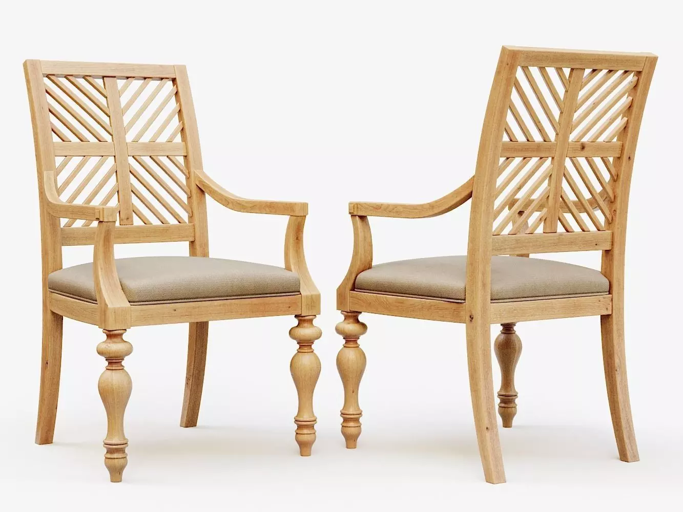 Pattern Back Arm Chair PBR 3D model_0