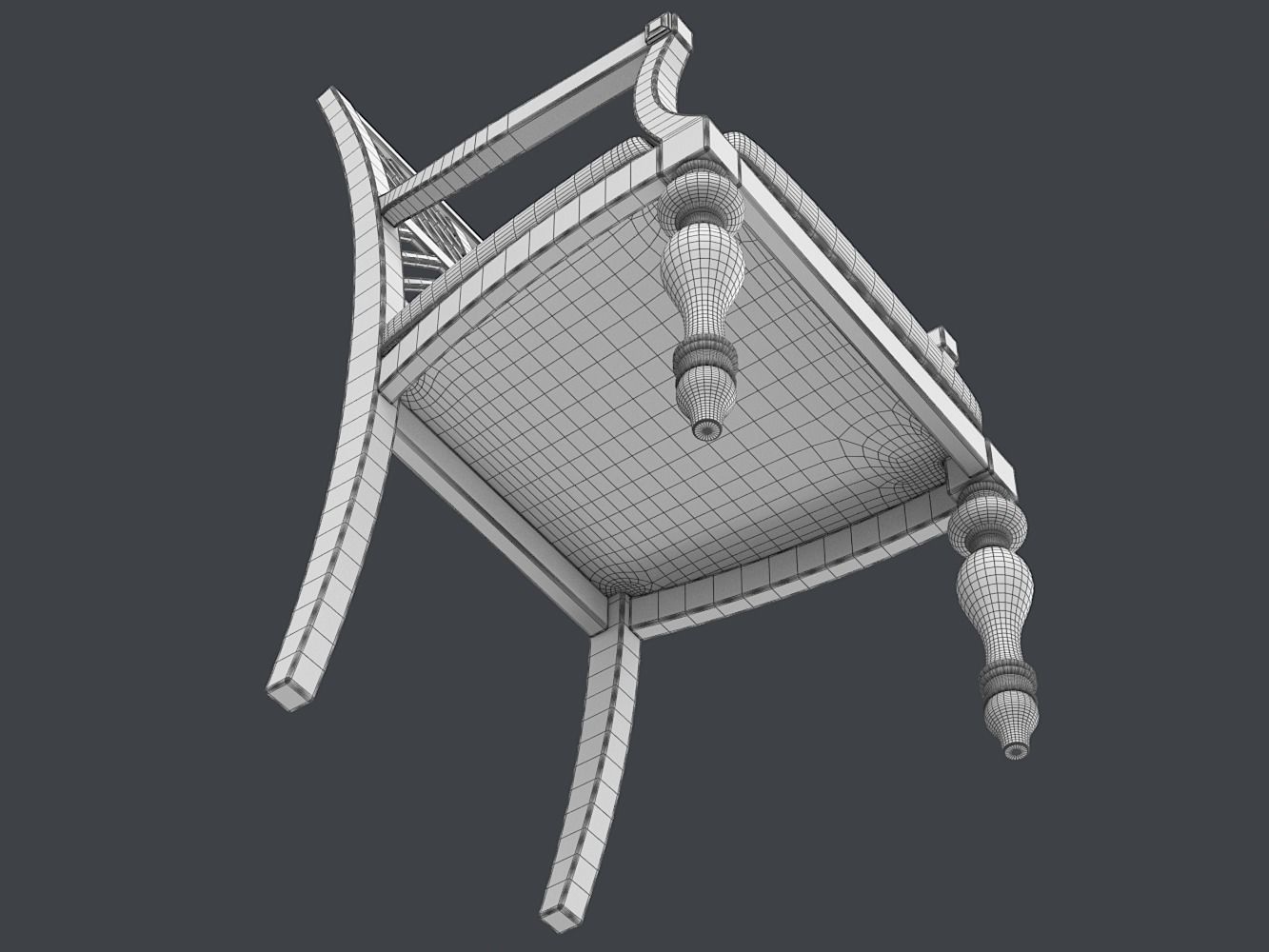 Pattern Back Arm Chair PBR 3D model_11