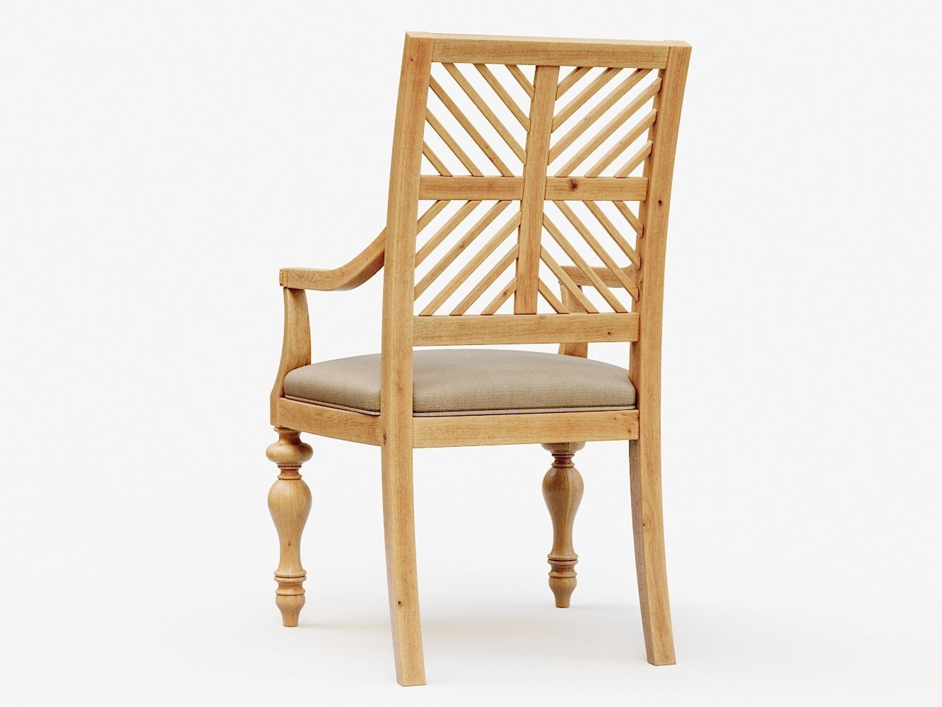 Pattern Back Arm Chair PBR 3D model_3