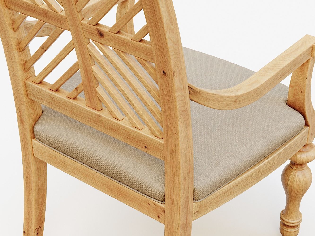 Pattern Back Arm Chair PBR 3D model_6