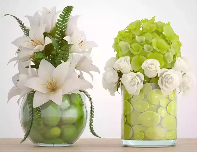 Decorative bouquet of flowers 3D model