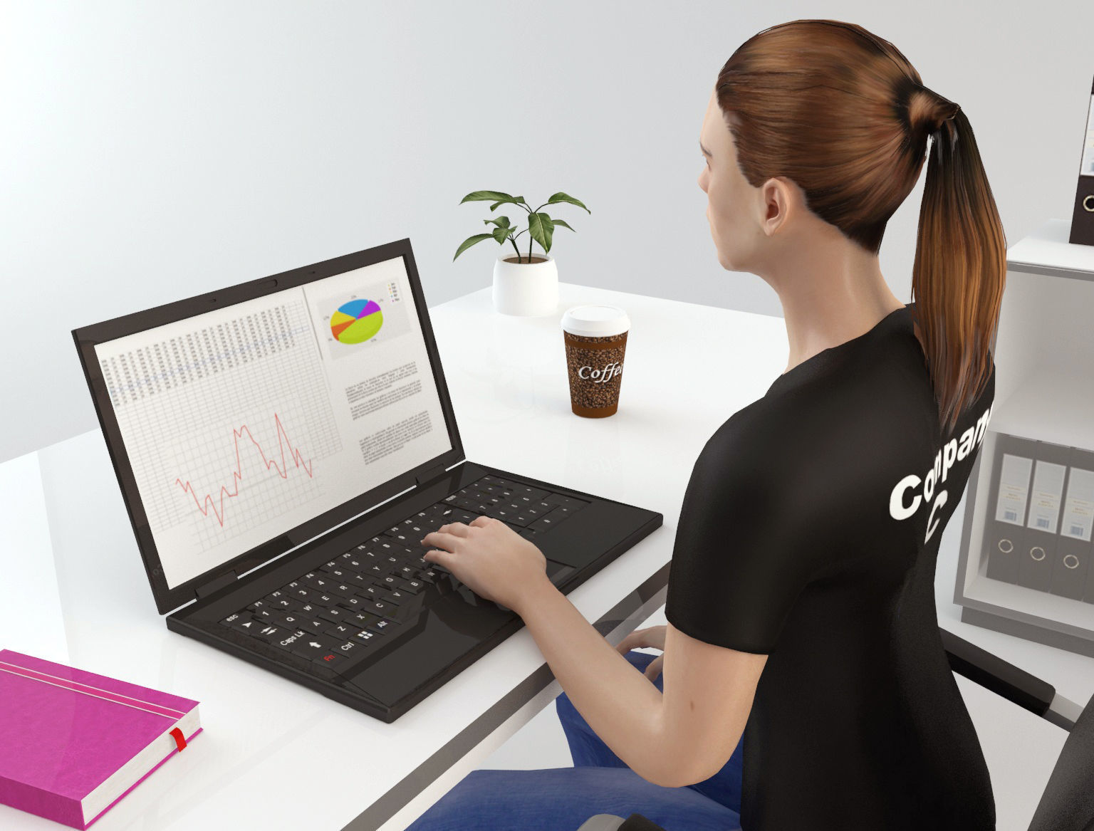 Office Scene 2 Low-poly 3D model_4