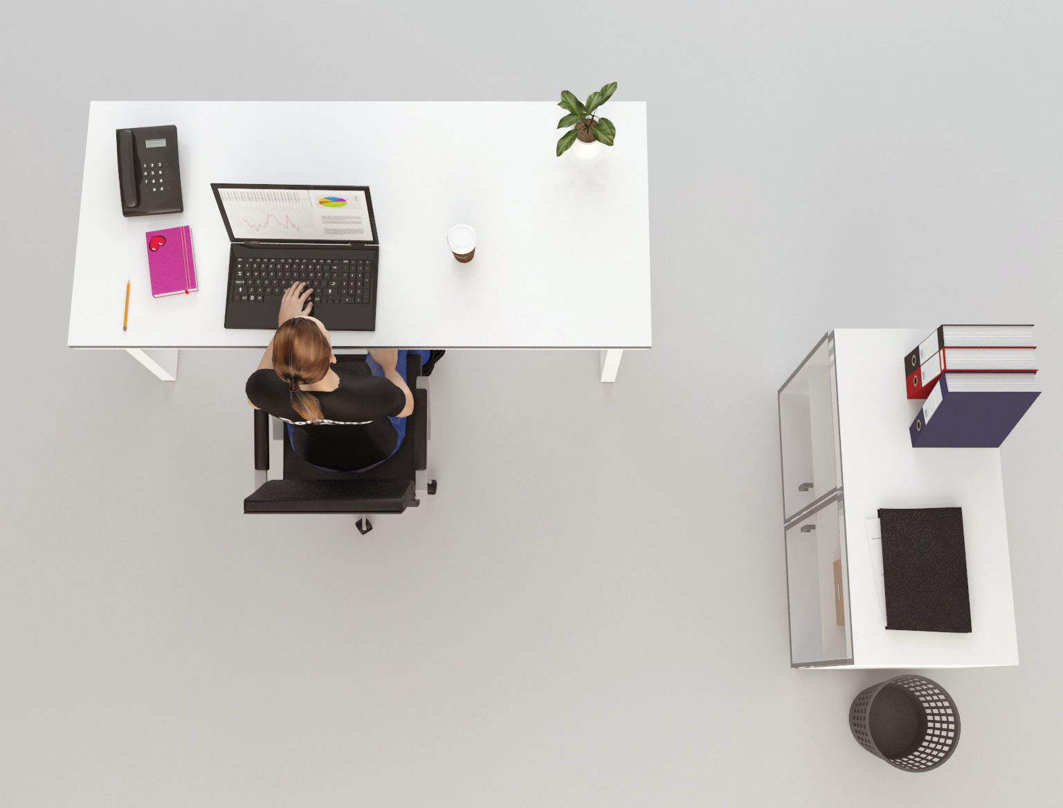 Office Scene 2 Low-poly 3D model_5