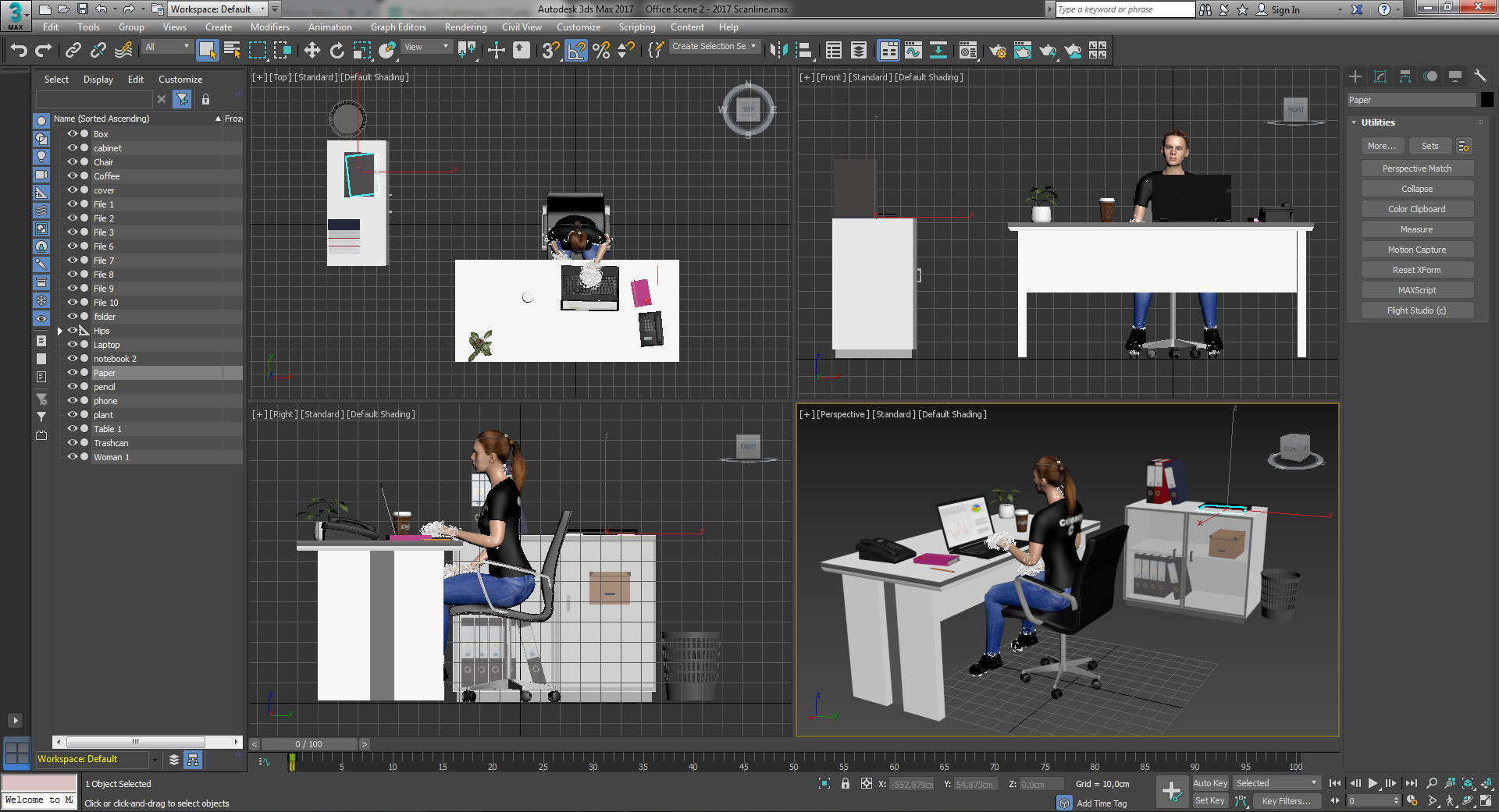 Office Scene 2 Low-poly 3D model_7