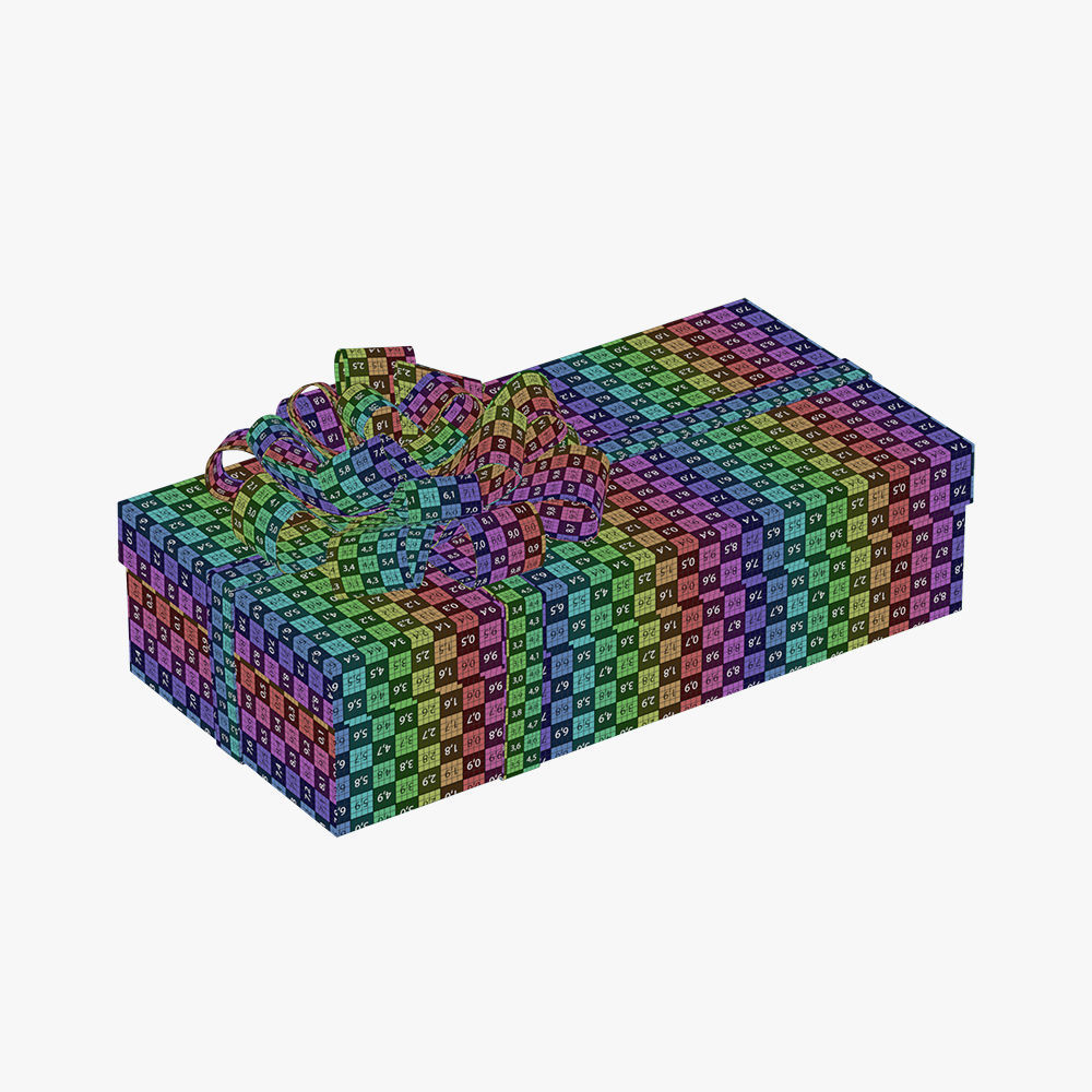 Christmas gift box 06 3D model_4