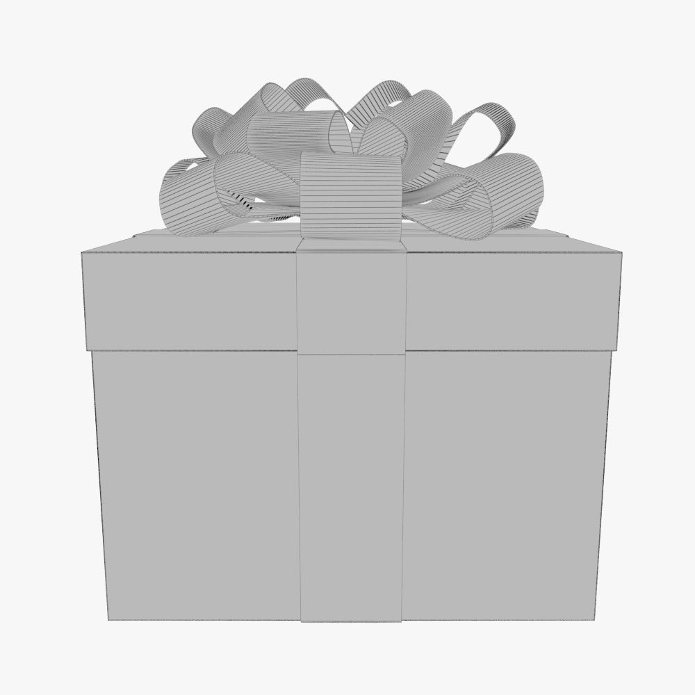 Christmas gift box 02 3D model_3