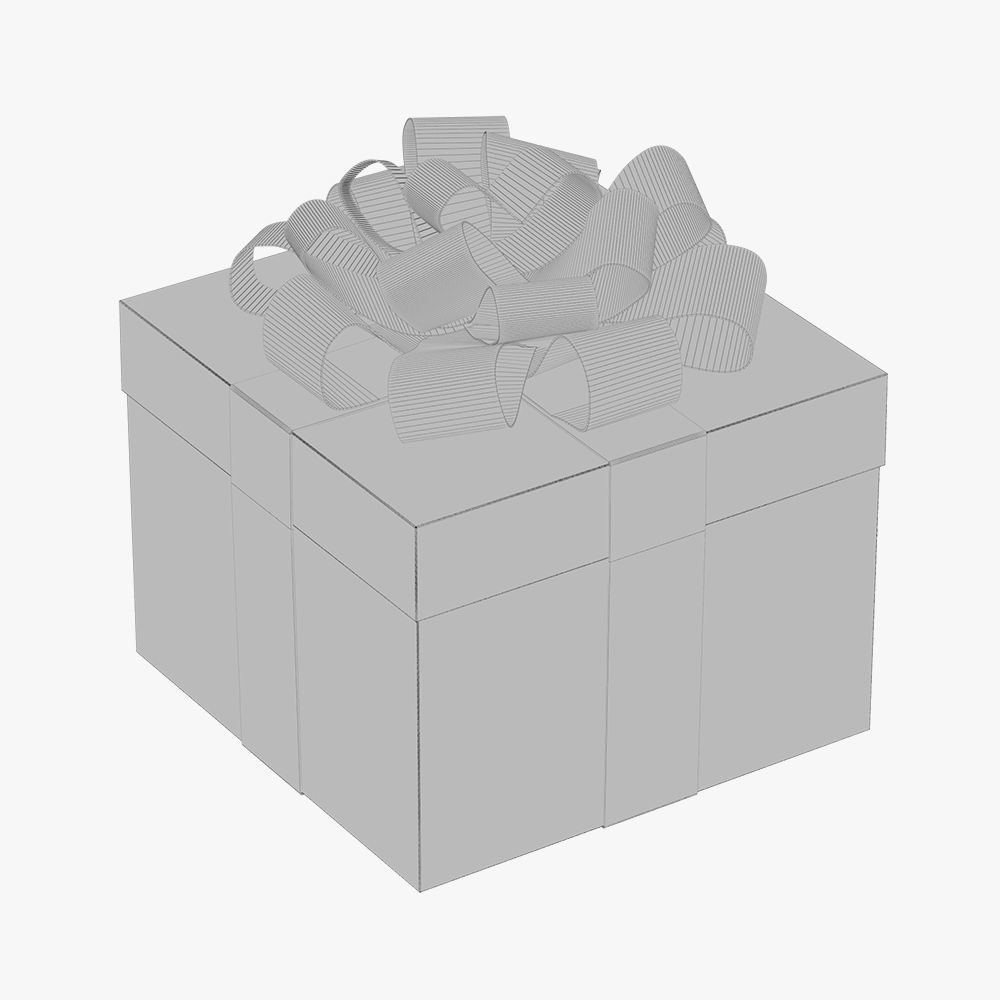 Christmas gift box 02 3D model_2