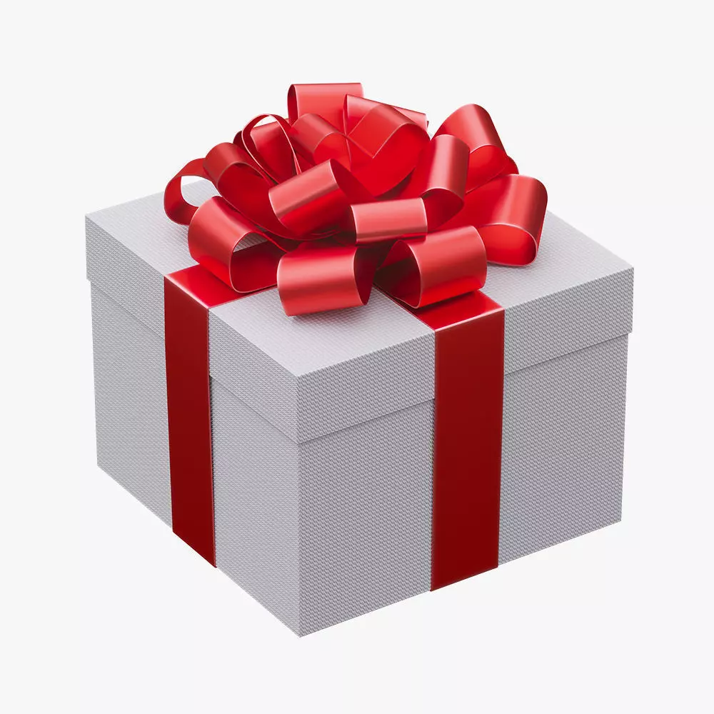 Christmas gift box 02 3D model_0