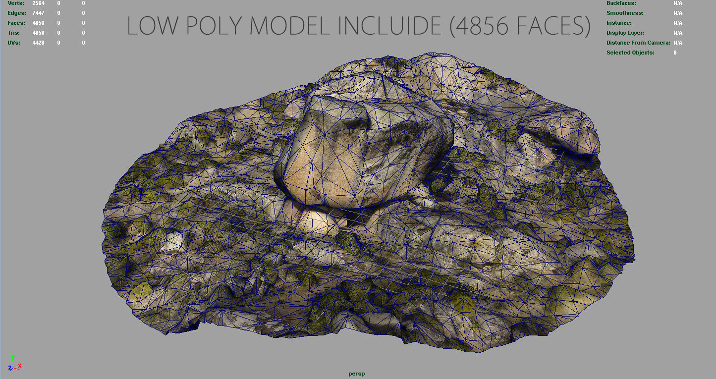 ROCK 32 Low-poly 3D model_7