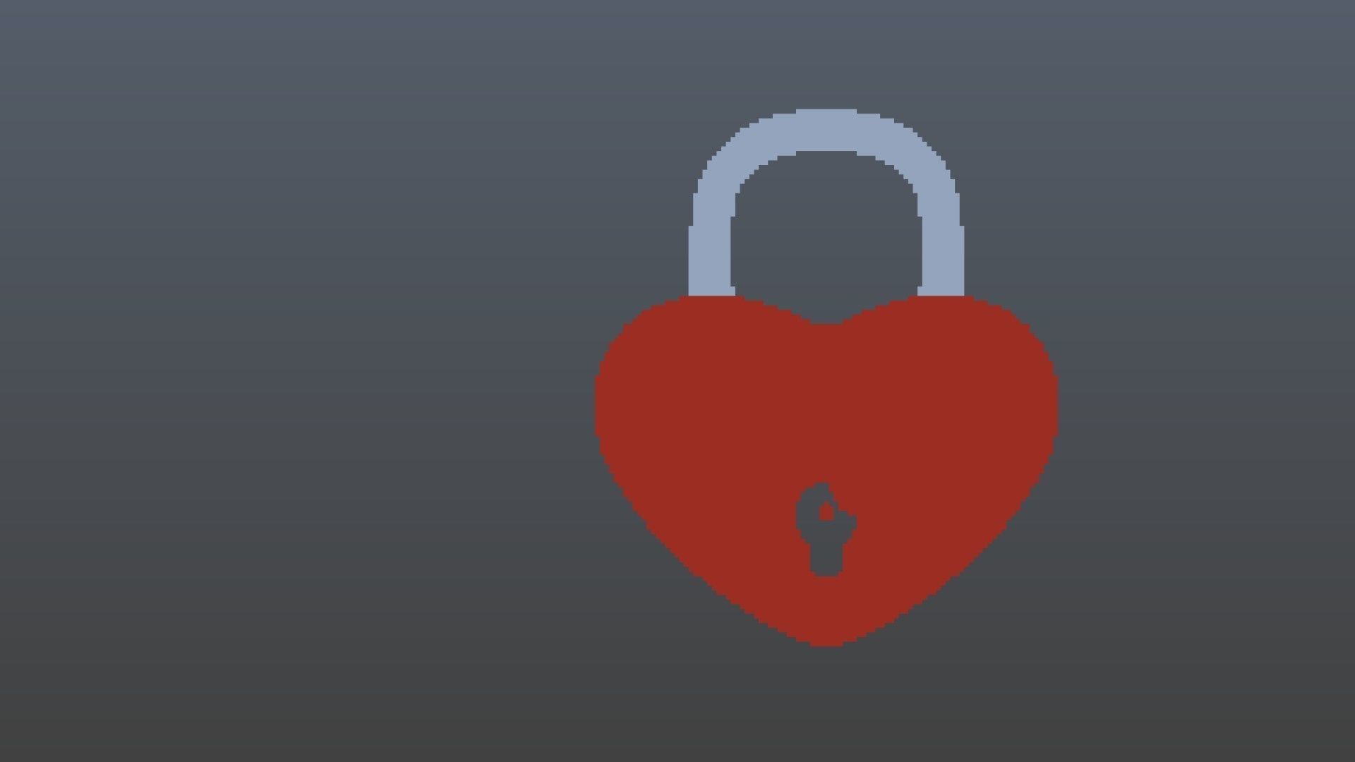 Lock heart voxel 2 3D model_9