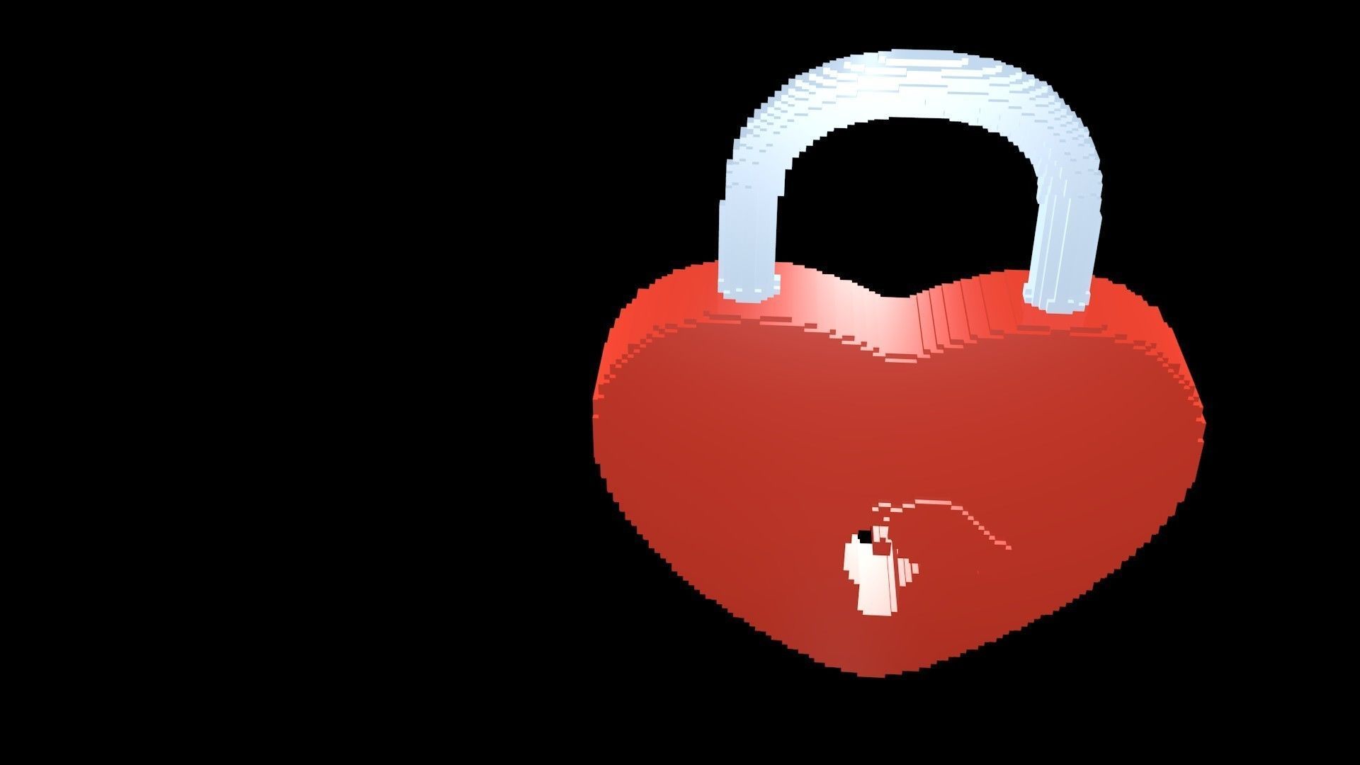 Lock heart voxel 2 3D model_1