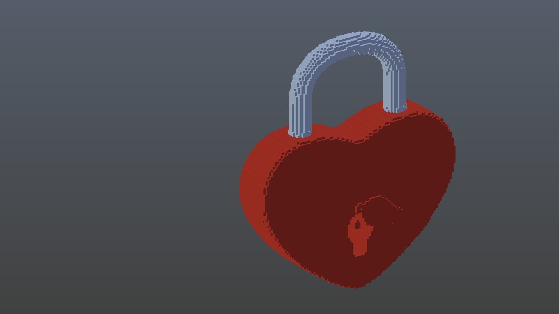 Lock heart voxel 2 3D model_10