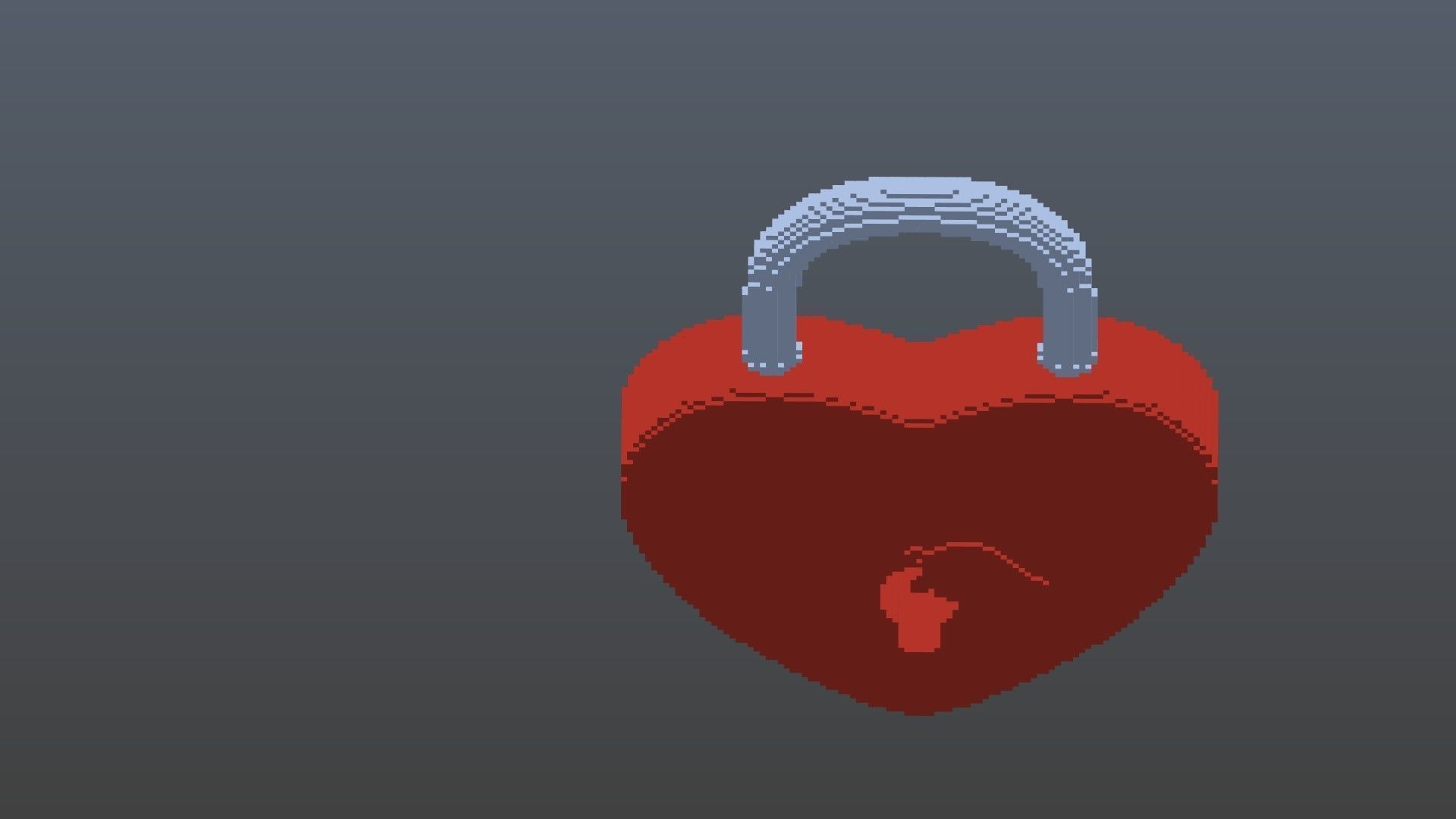 Lock heart voxel 2 3D model_7