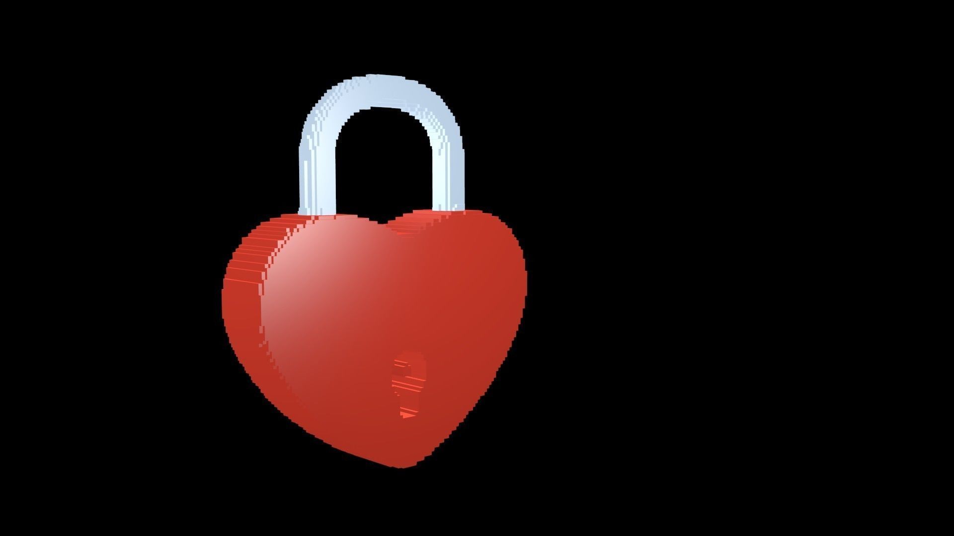 Lock heart voxel 2 3D model_4