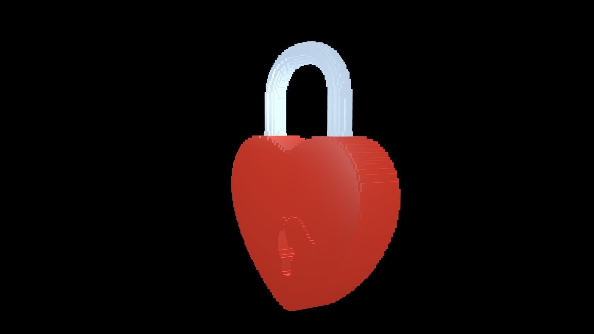 Lock heart voxel 2 3D model_3
