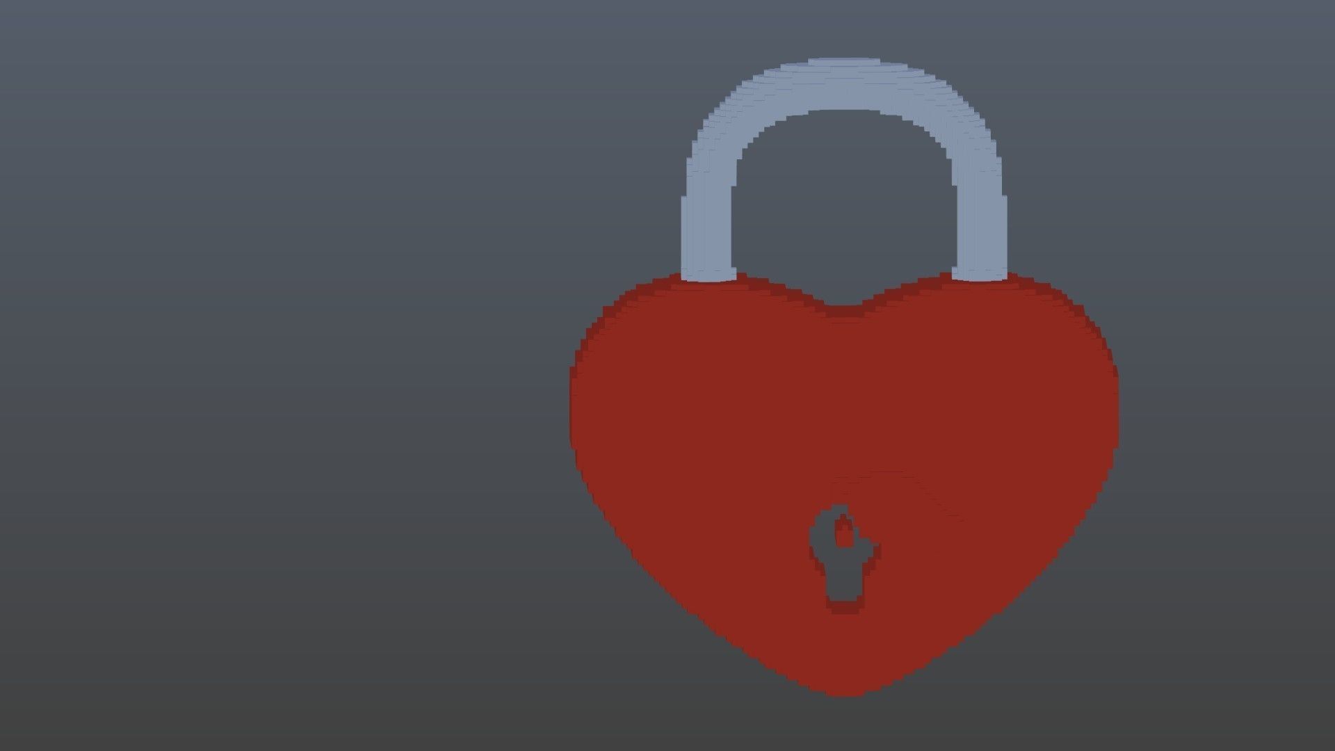 Lock heart voxel 2 3D model_8