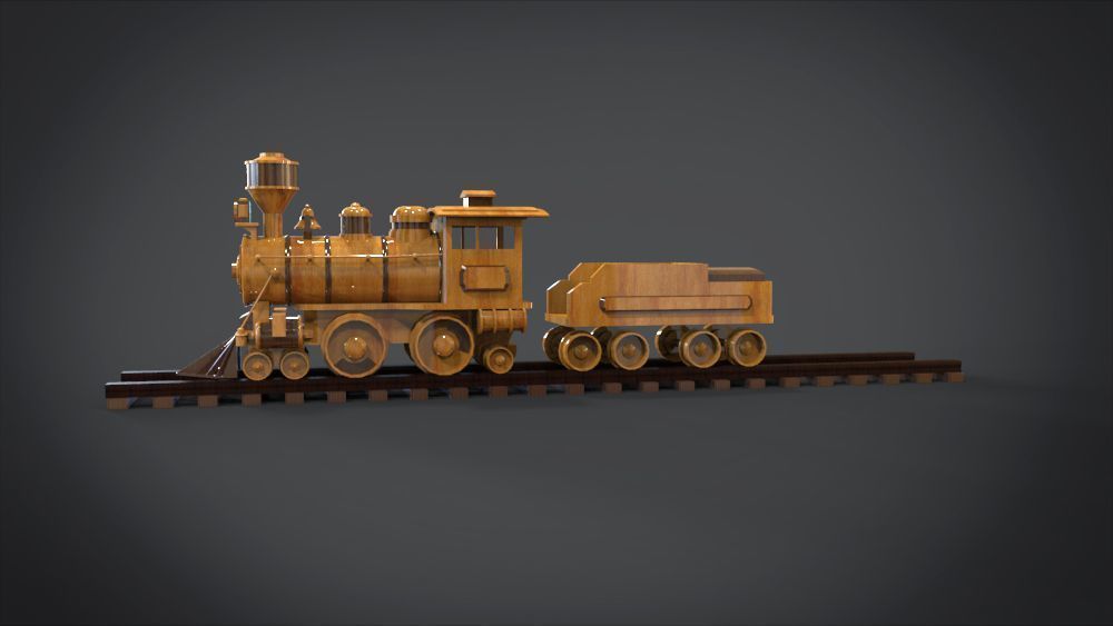 Wooden Train 3D print model_4