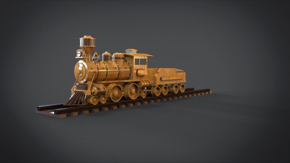 Wooden Train 3D print model_2