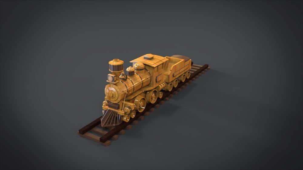 Wooden Train 3D print model_12