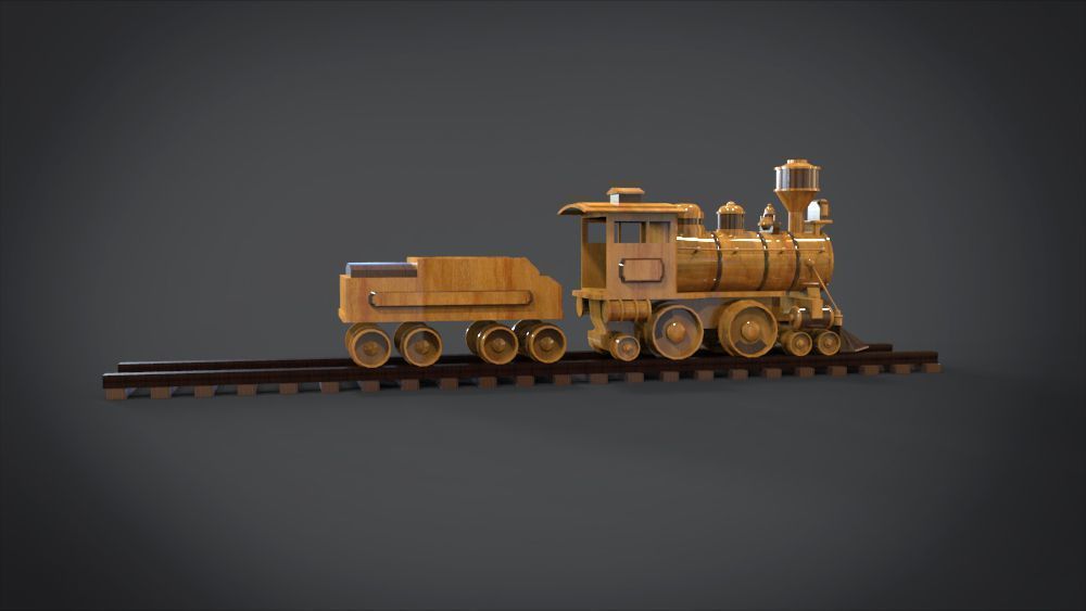 Wooden Train 3D print model_7