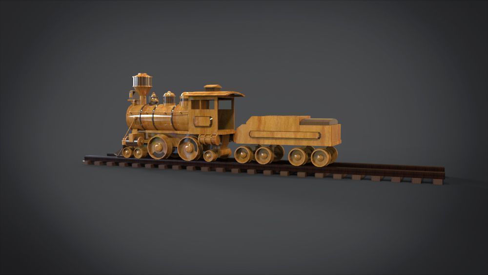 Wooden Train 3D print model_3