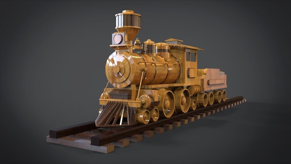 Wooden Train 3D print model_1
