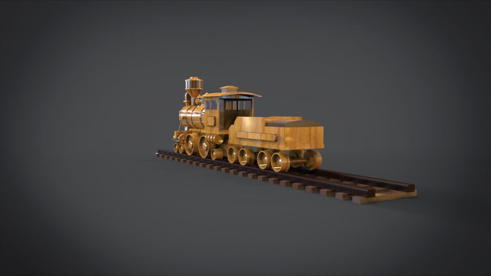Wooden Train 3D print model_5