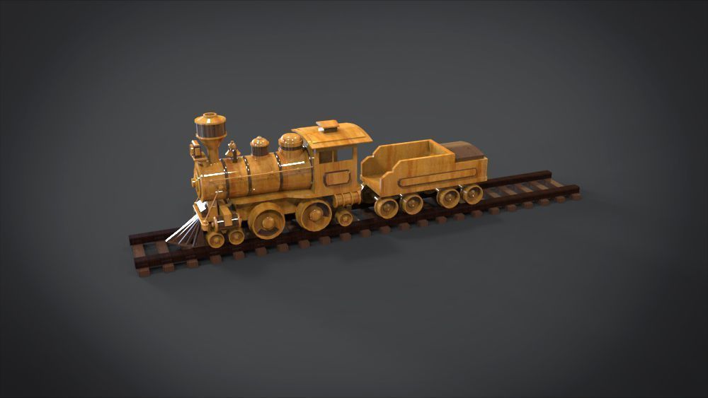 Wooden Train 3D print model_13
