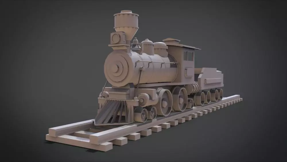 Wooden Train 3D print model_0