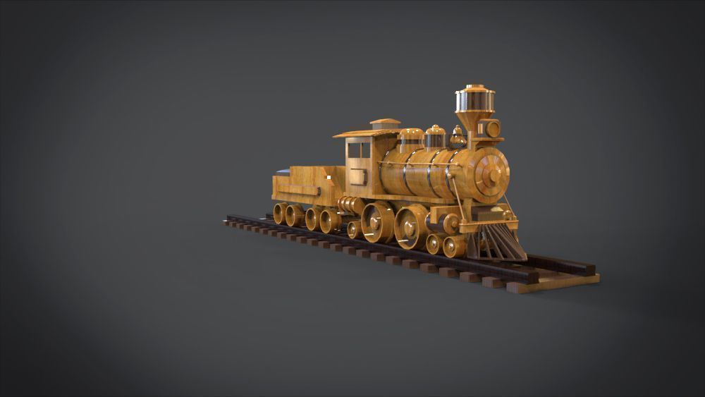Wooden Train 3D print model_9