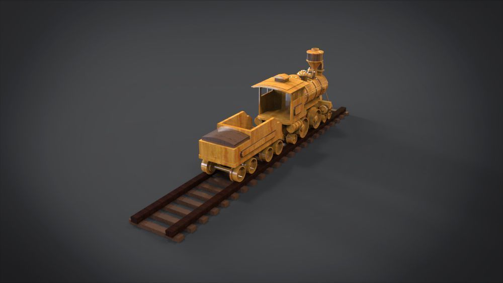 Wooden Train 3D print model_15