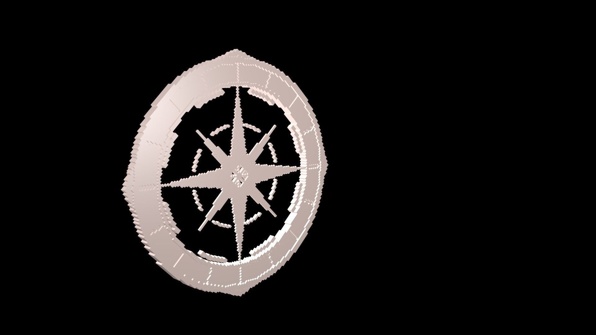 Geographical symbol voxel 3D model_1