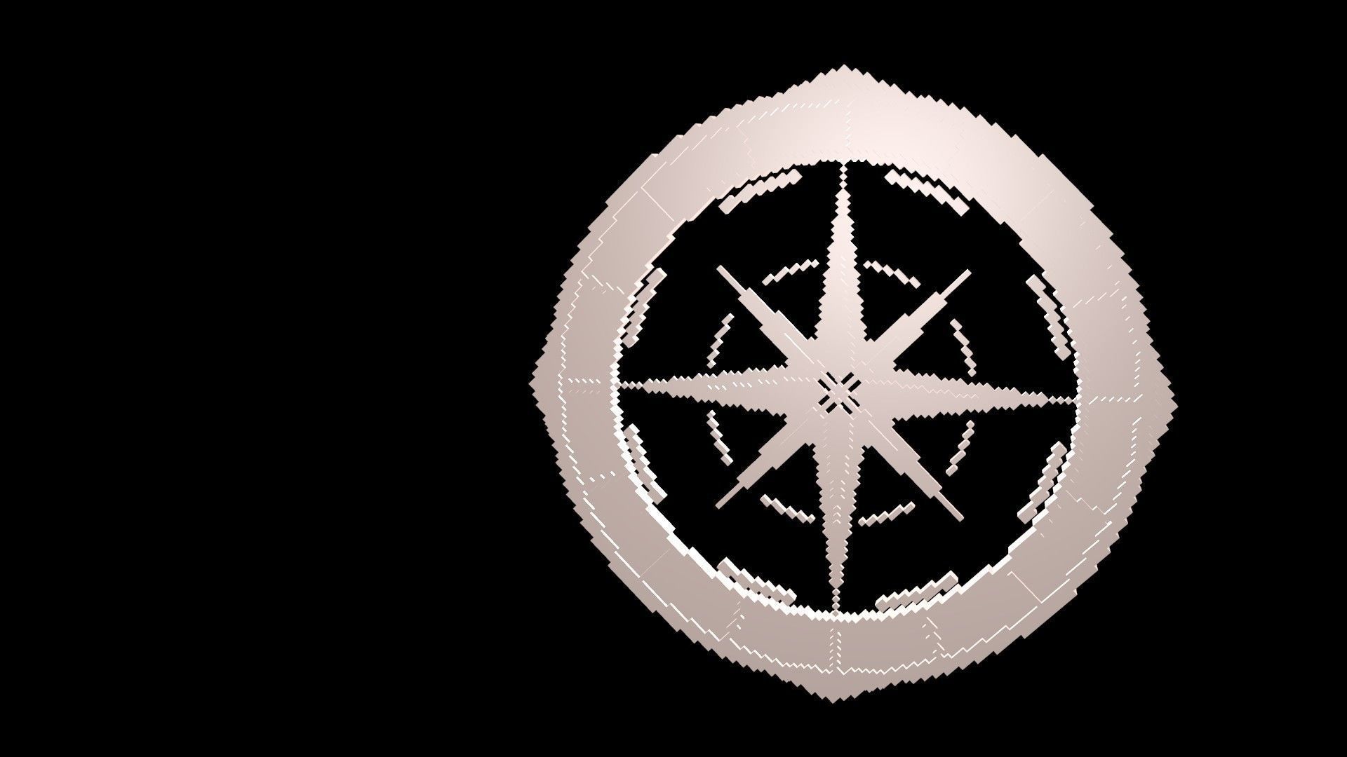 Geographical symbol voxel 3D model_0