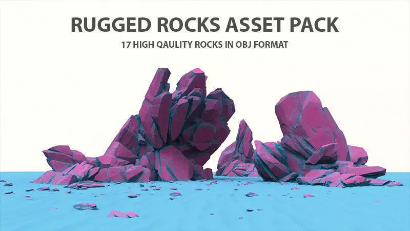 Rugged Rocks Asset Pack 3D model_0
