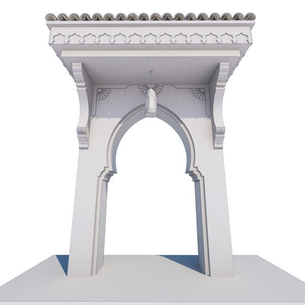 Traditional Moroccan Door Chefchaouen City 3D model_7