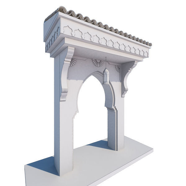 Traditional Moroccan Door Chefchaouen City 3D model_5